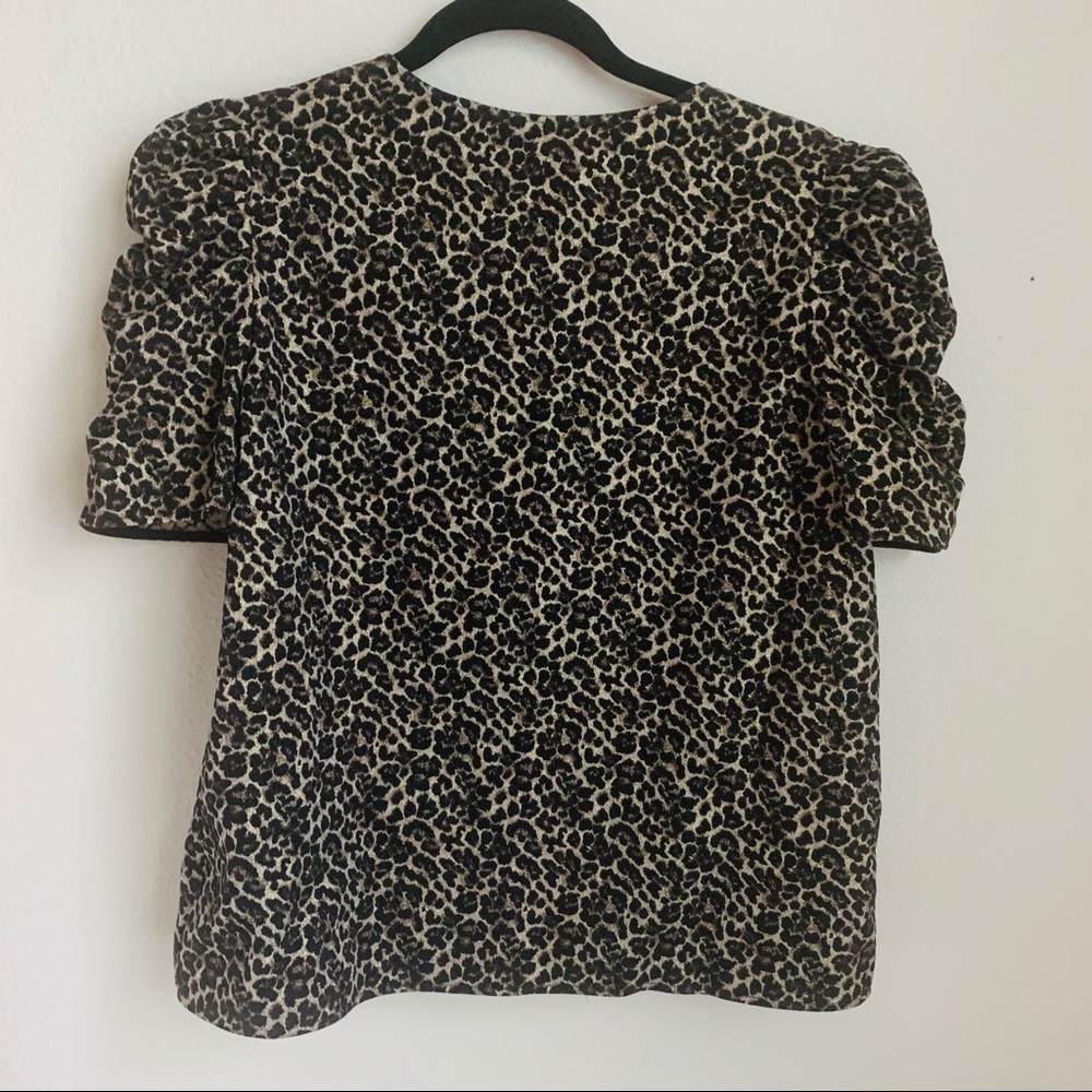 NWOT Sezane Kate Blouse Leopard Size FR 38/US 6 - Picture 4 of 8